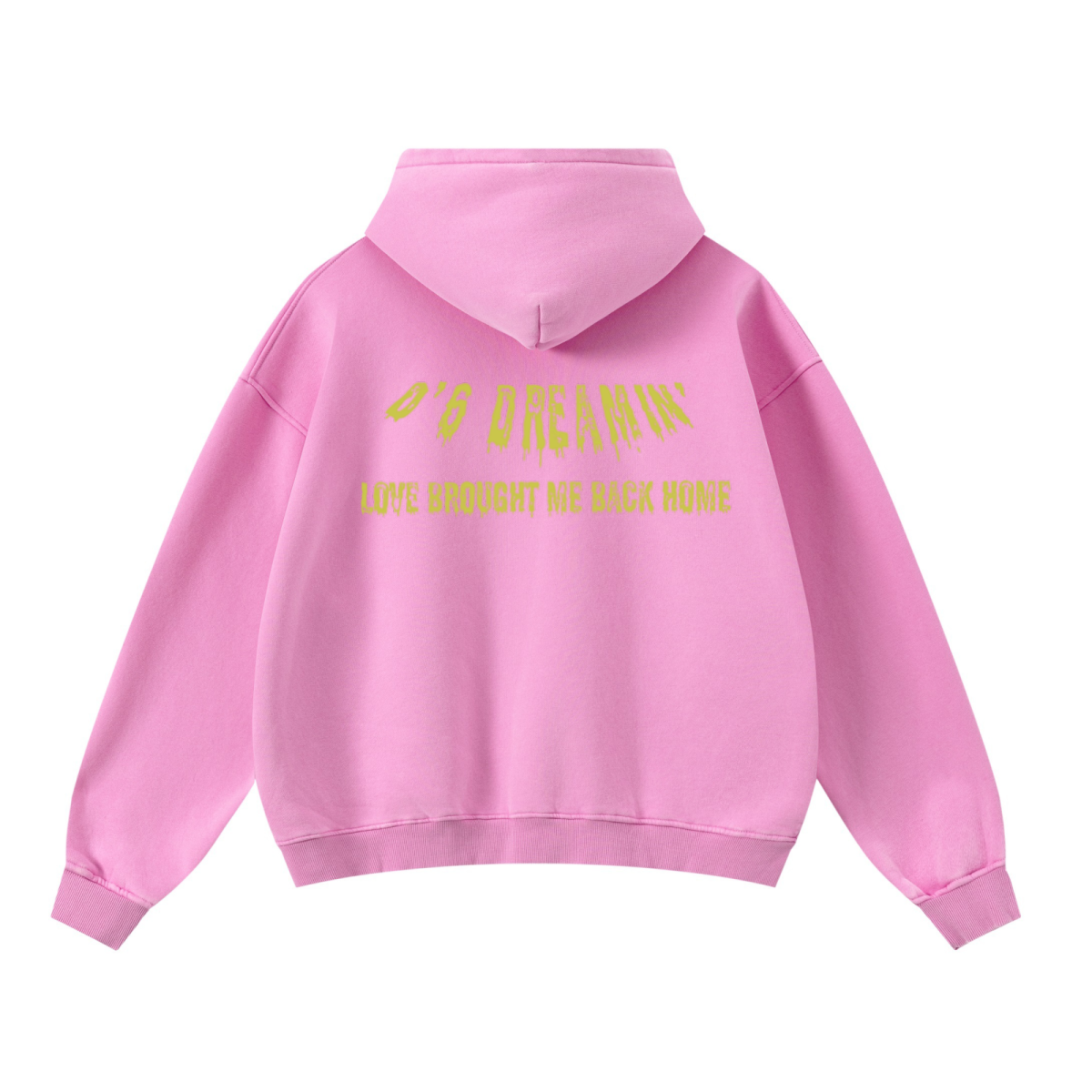 400GSM Unisex Washed Heavyweight Boxy-Fit Hoodie Vintage Peach Pink