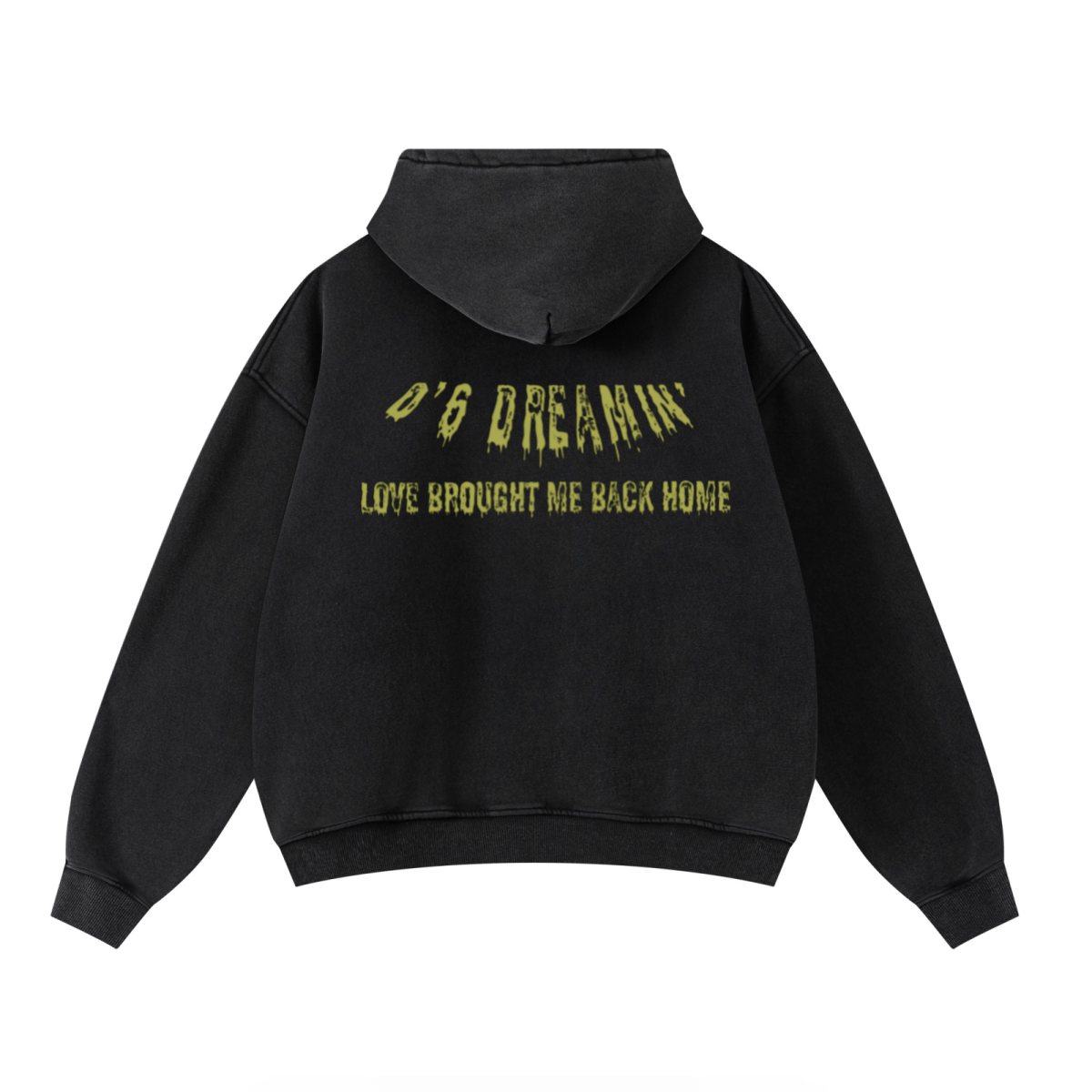 400GSM Unisex Washed Heavyweight Boxy-Fit Hoodie Vintage Black