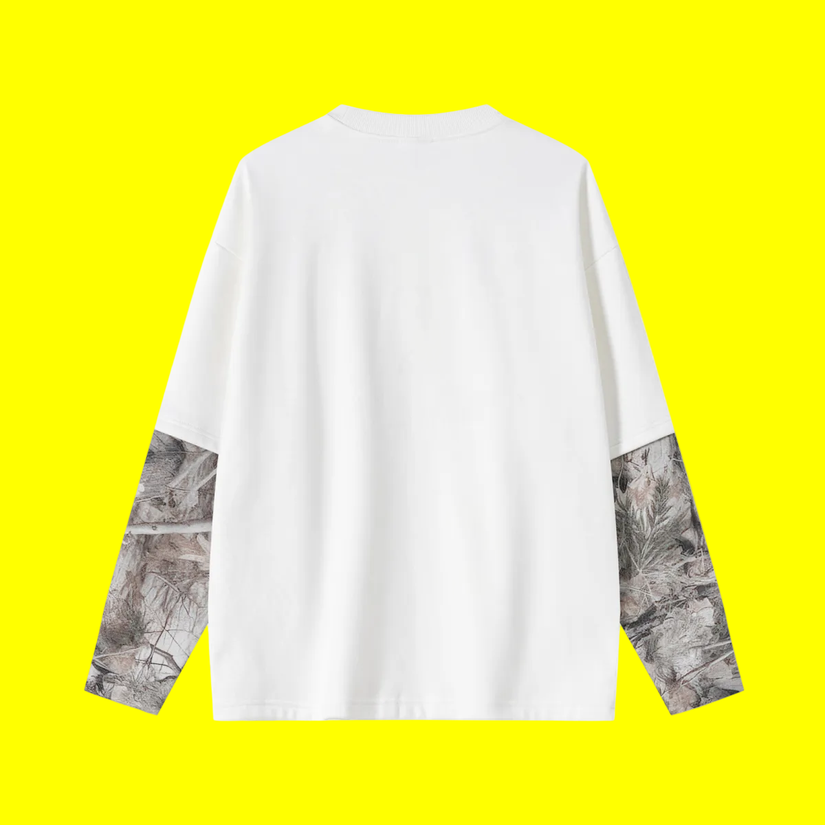 340GSM Men’s Heat Transfer Desert Camouflage Layered Look Long-Sleeve Branch Camouflage
