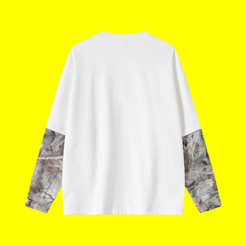 340GSM Men’s Heat Transfer Desert Camouflage Layered Look Long-Sleeve Branch Camouflage